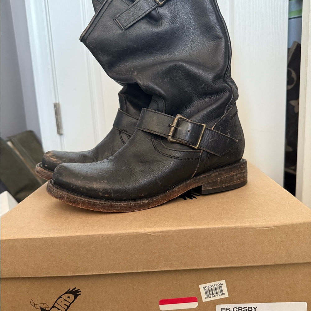 Freebird by Steven Dark Leather Moto Boots